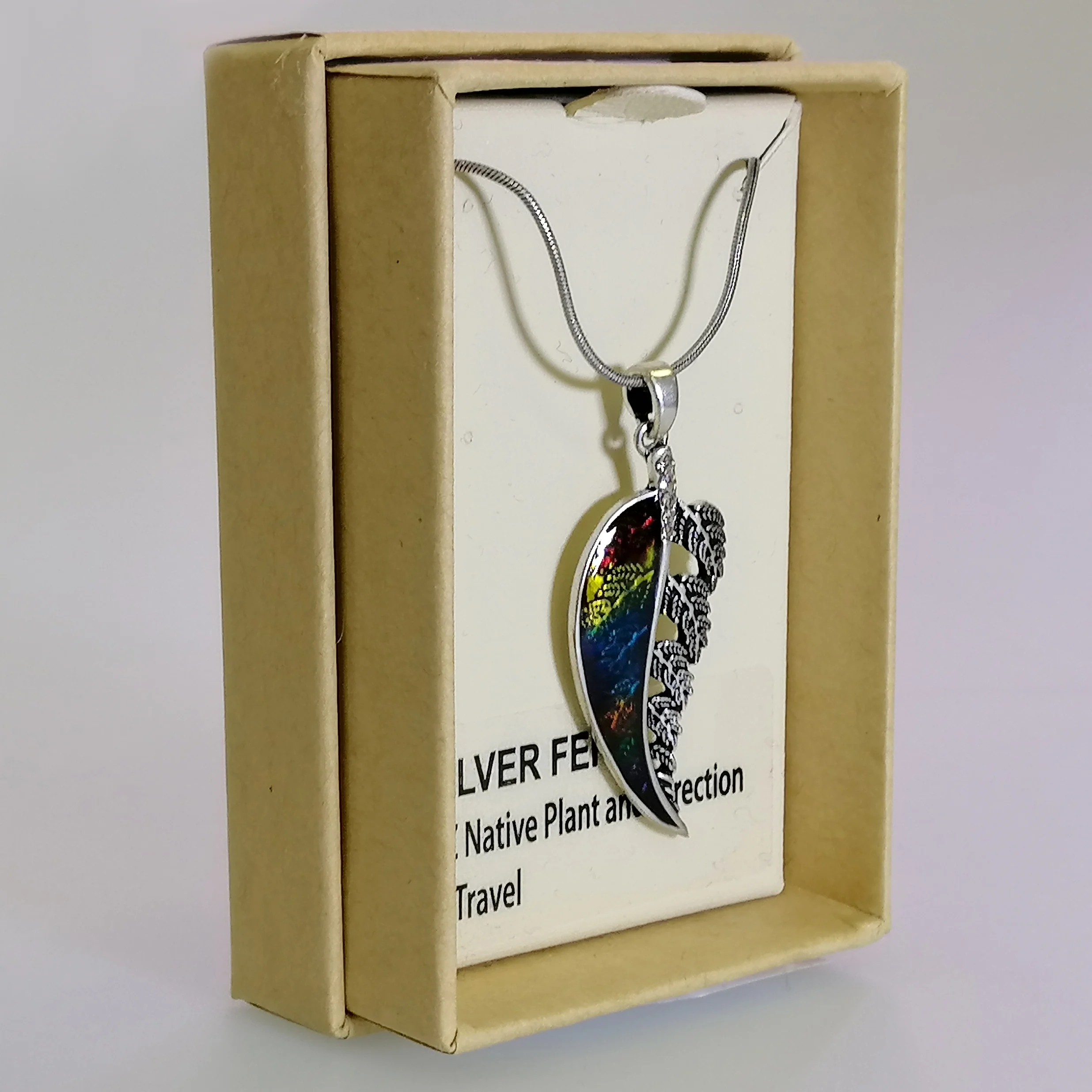 Kiwicraft - Colourful Silver Fern Necklace - Image 2