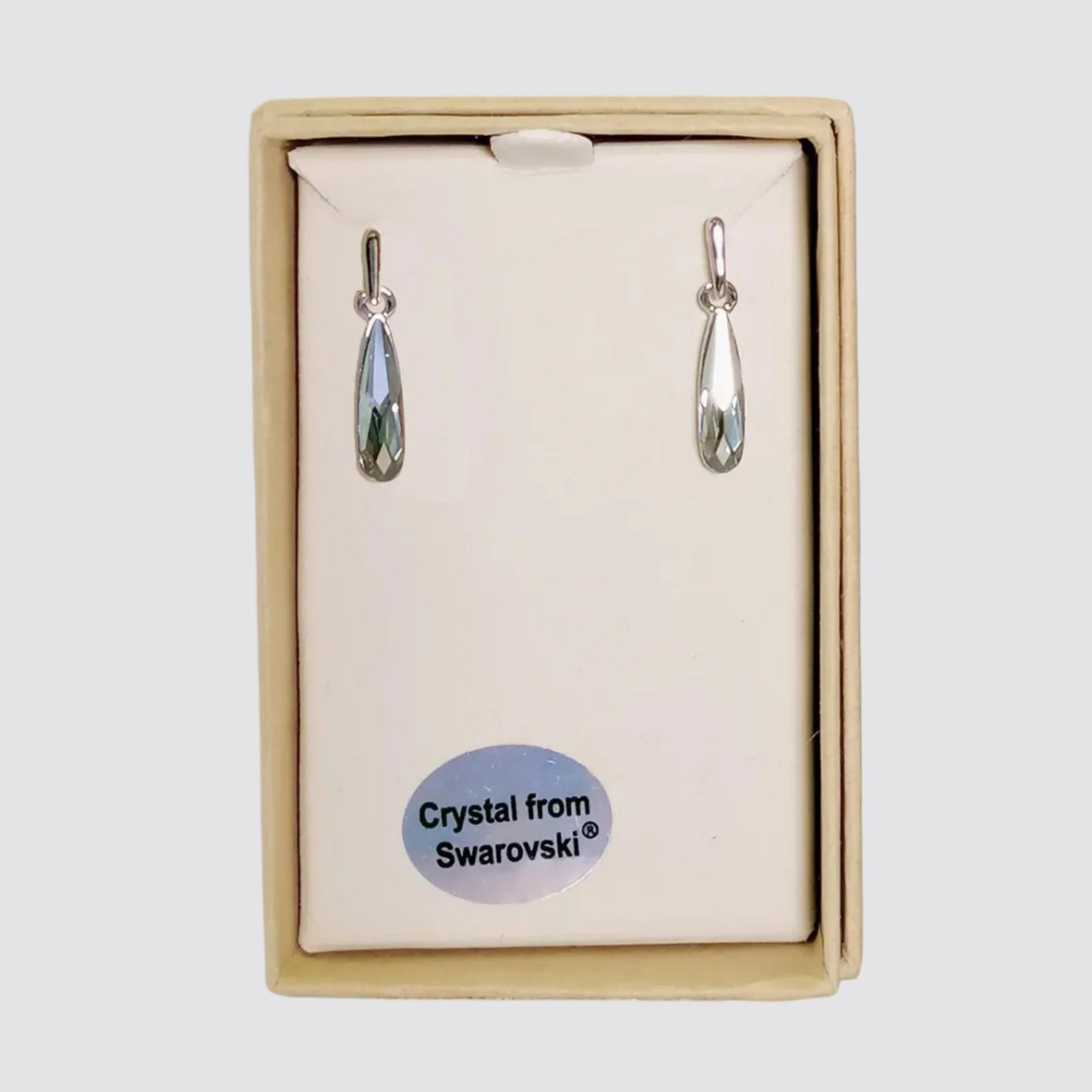 Kiwicraft - Grey Waterdrop Swarovski Earrings