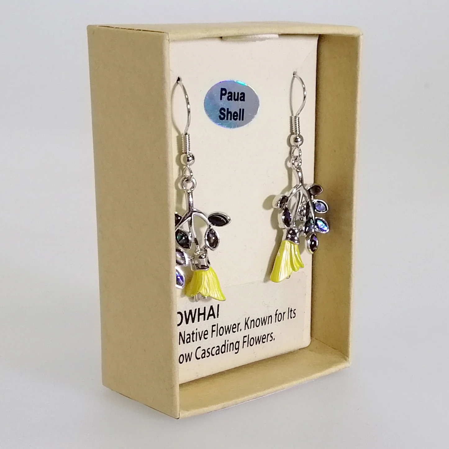 Kiwicraft - Kowhai with Paua Earrings - Image 2