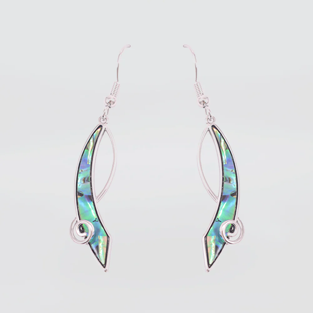 Kiwicraft - Long Paua Earrings