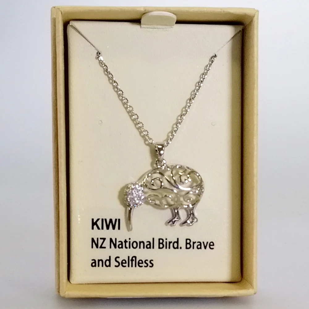 Kiwicraft - Rhodium Kiwi Necklace