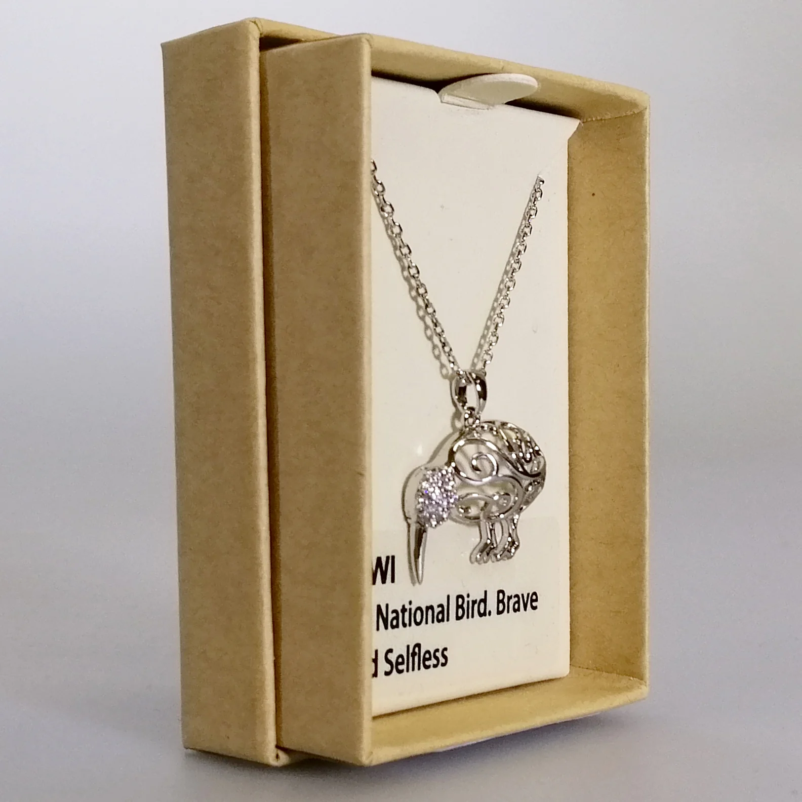 Kiwicraft - Rhodium Kiwi Necklace - Image 2
