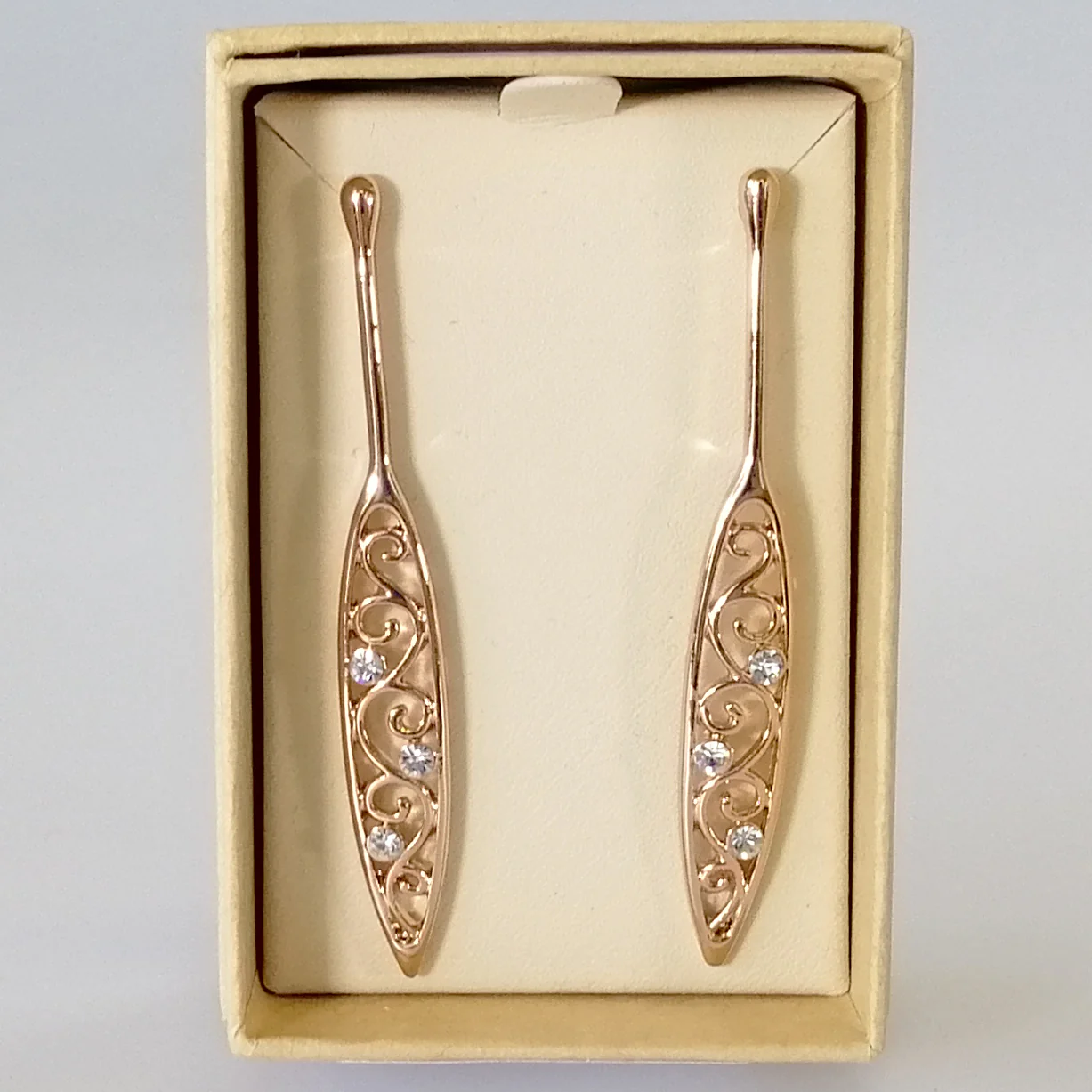 Kiwicraft - Rhodium Paddle Earrings