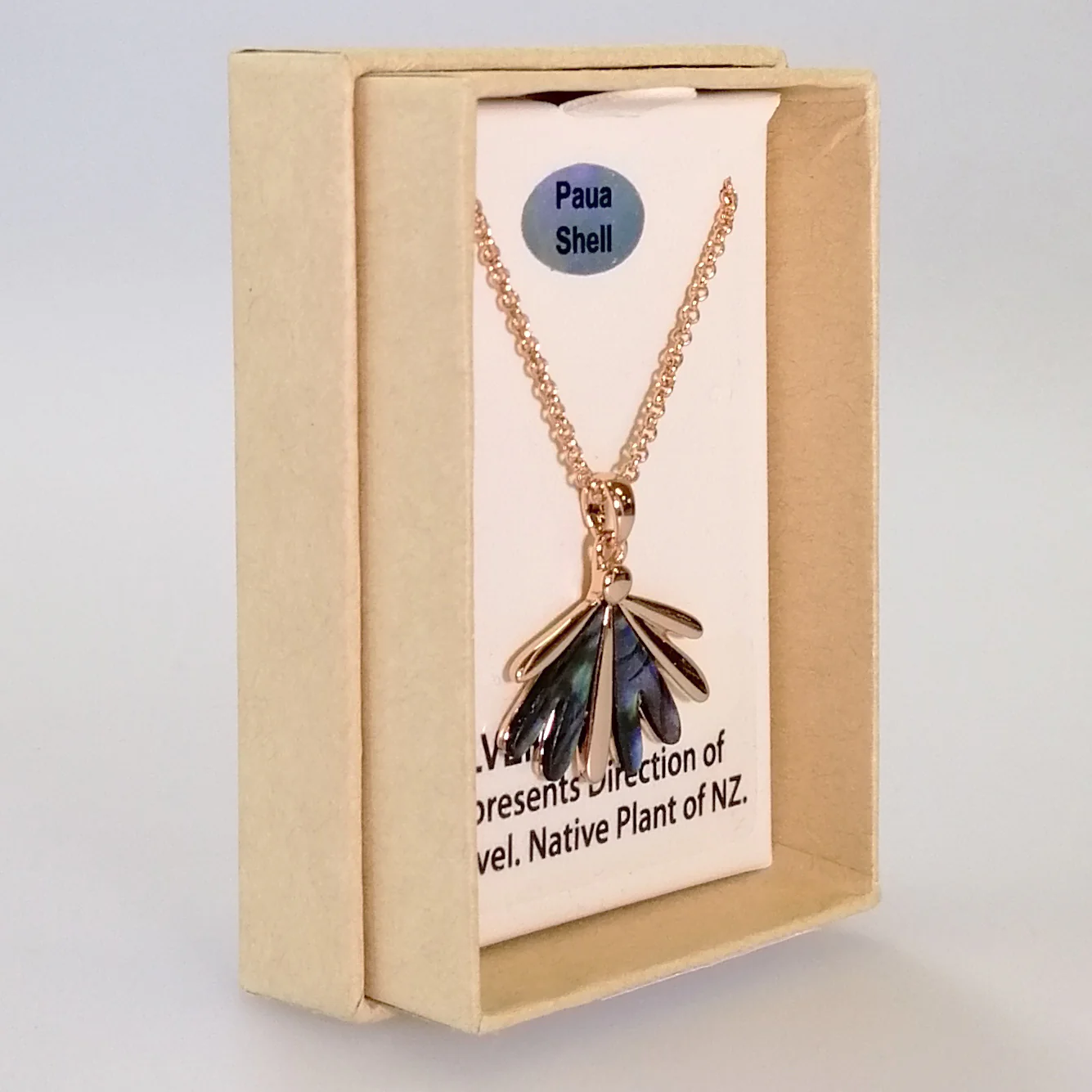 Kiwicraft - Rose Gold & Paua Fantail Necklace - Image 2