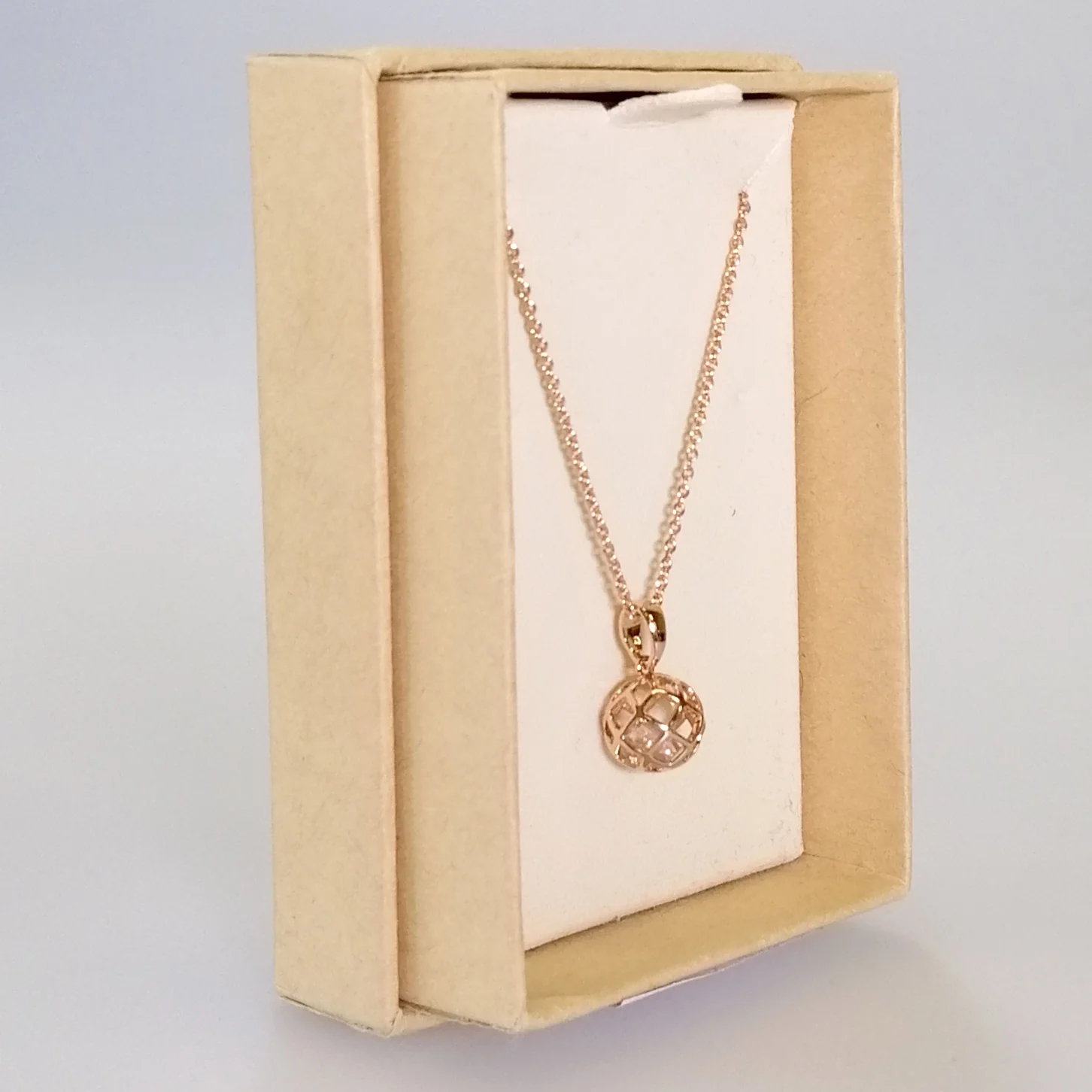 Kiwicraft - Rose Gold Zircon Ball Necklace - Image 2