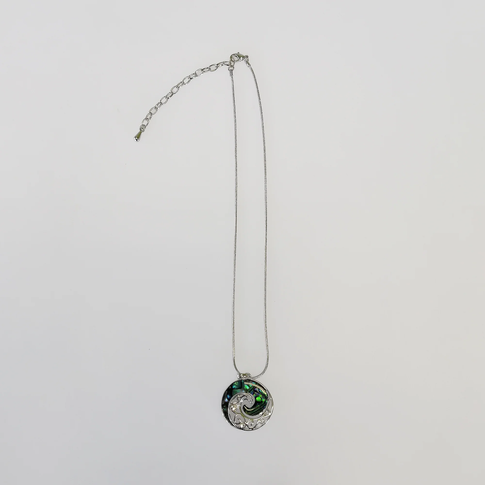 Kiwicraft - Round Paua Koru Necklace - Image 2