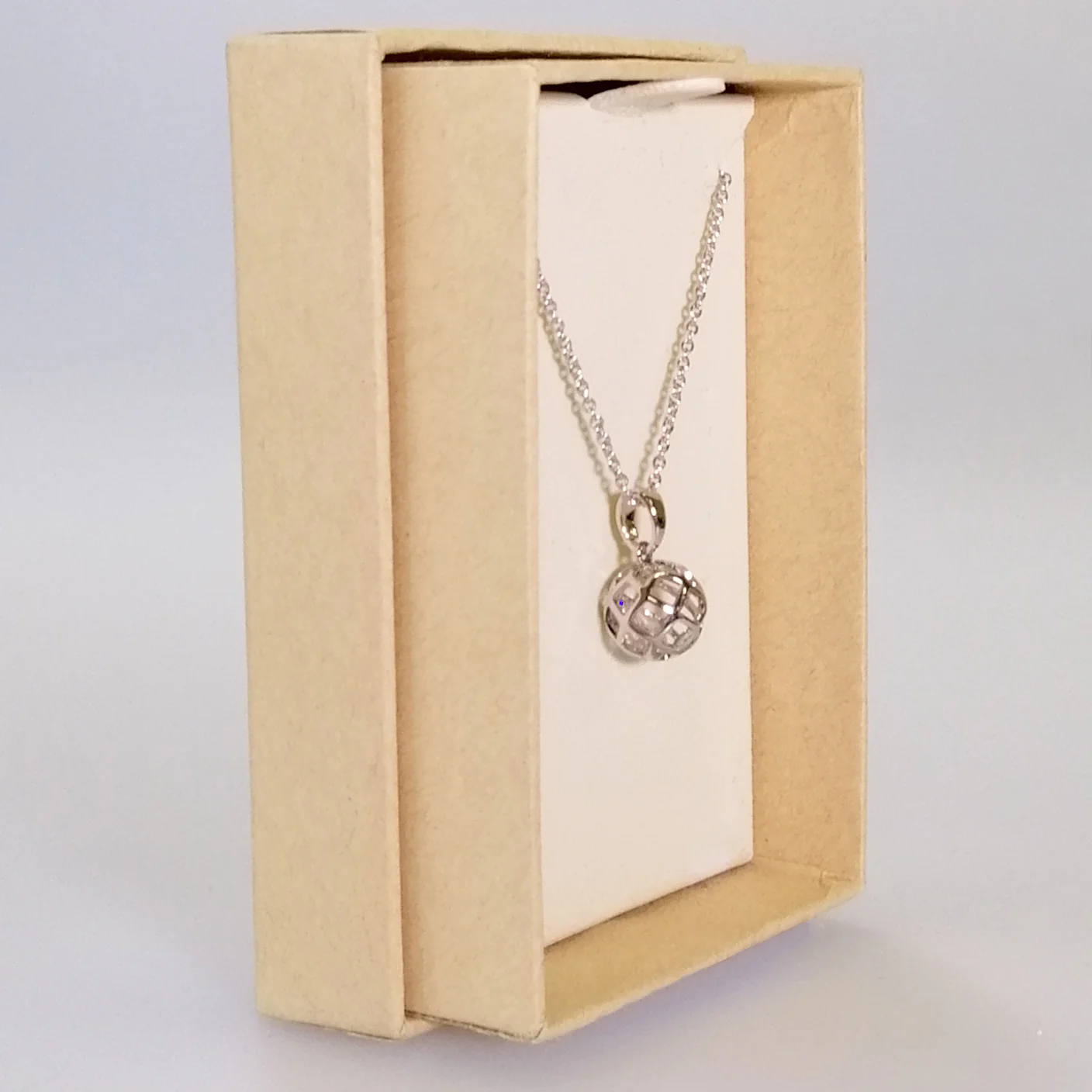 Kiwicraft - Silver-look Zircon Ball Necklace - Image 2