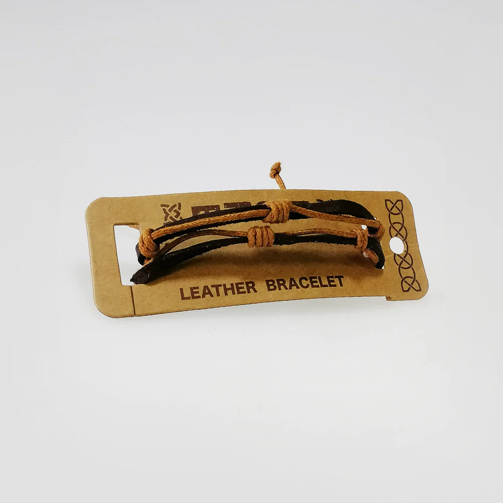 Leather Bracelet - Knotted Brown - Image 2