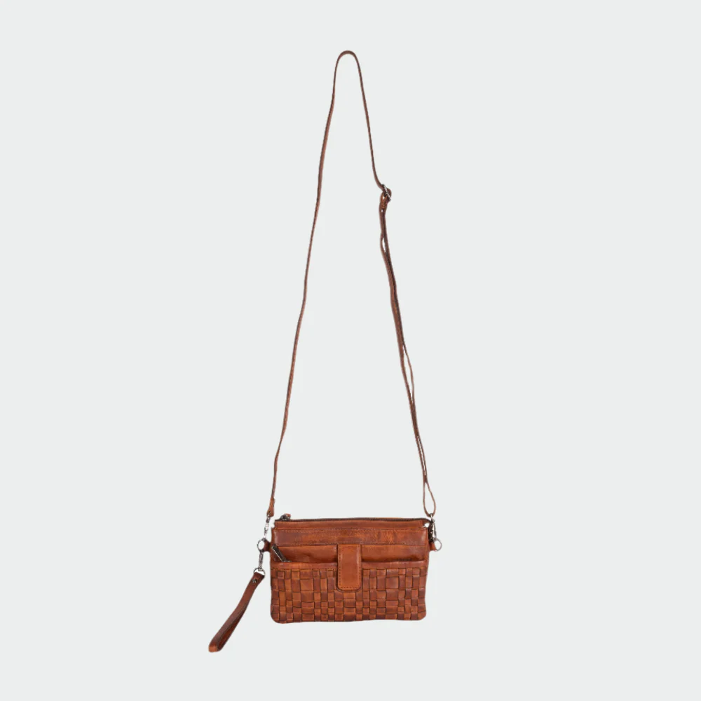 Leather 'Phone' Purse - Cognac - Image 2