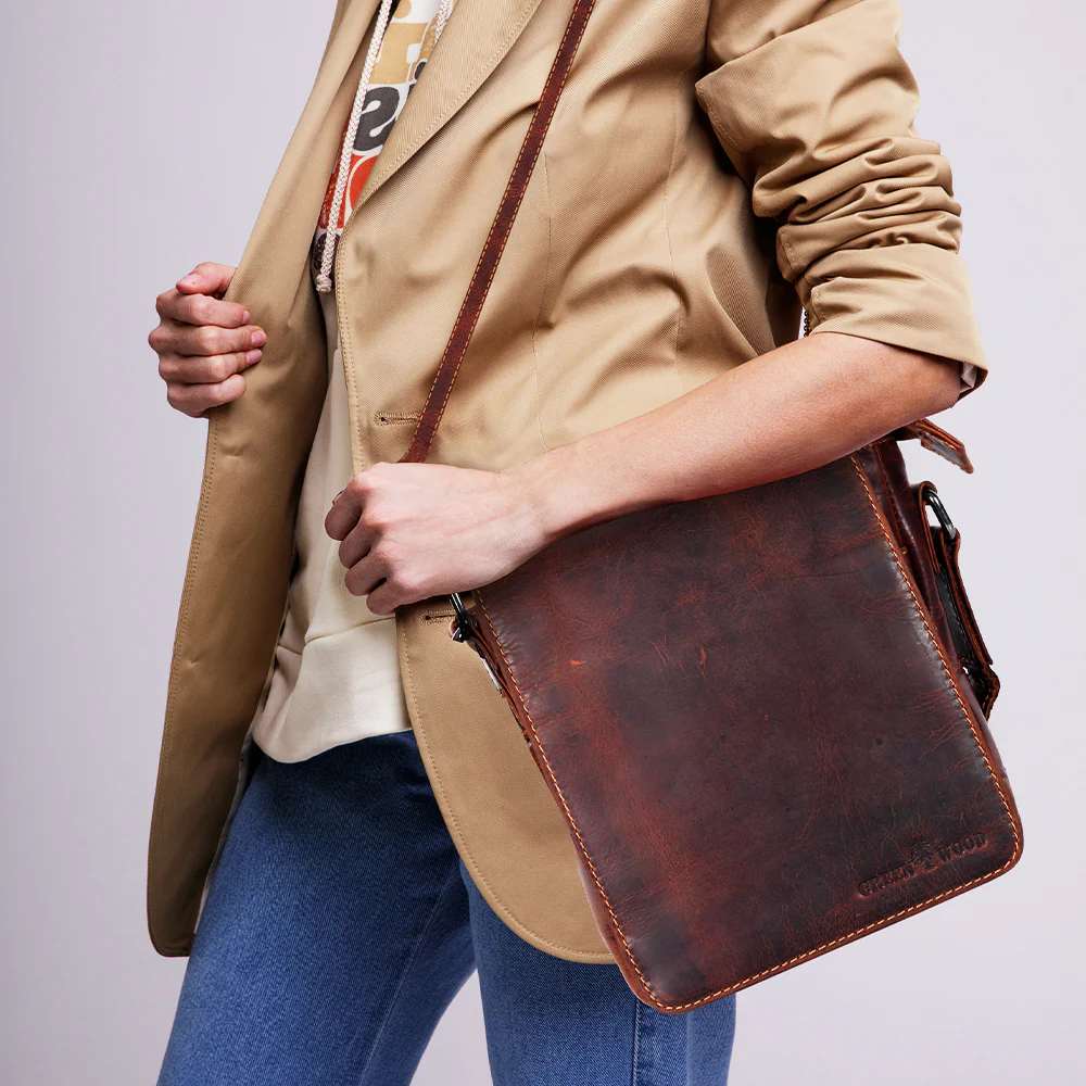 Luna Leather Shoulder Bag - 'Sandal' - Image 2