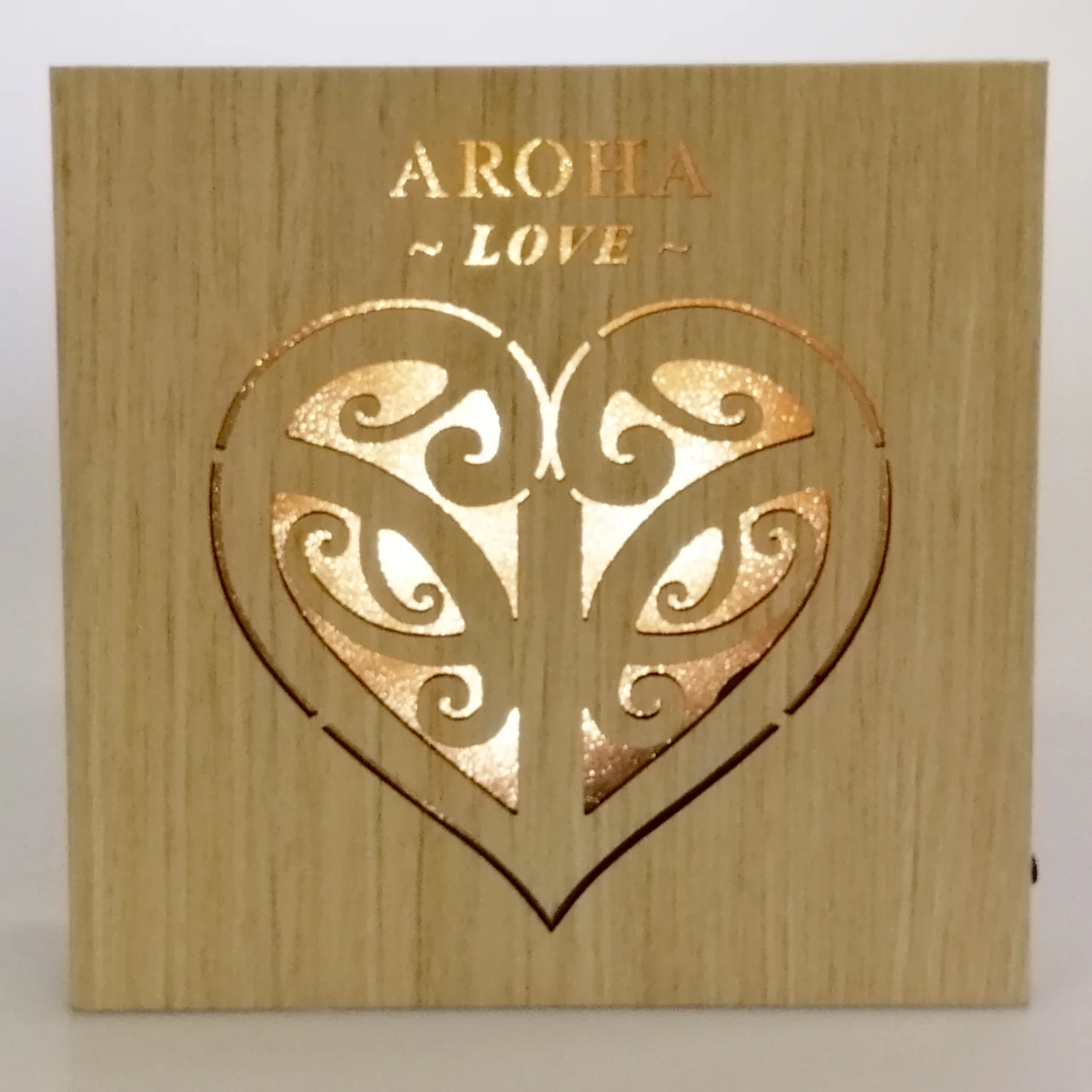LED Kiwiana Block - 'Aroha - Love - Heart' - Image 2