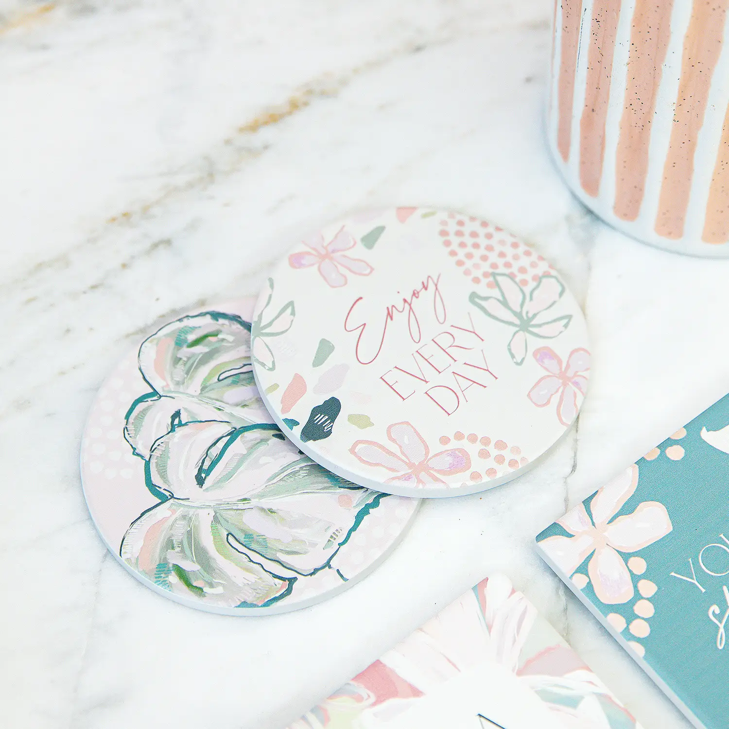 Love, Vera - Ceramic Coaster - Enjoy - Image 2