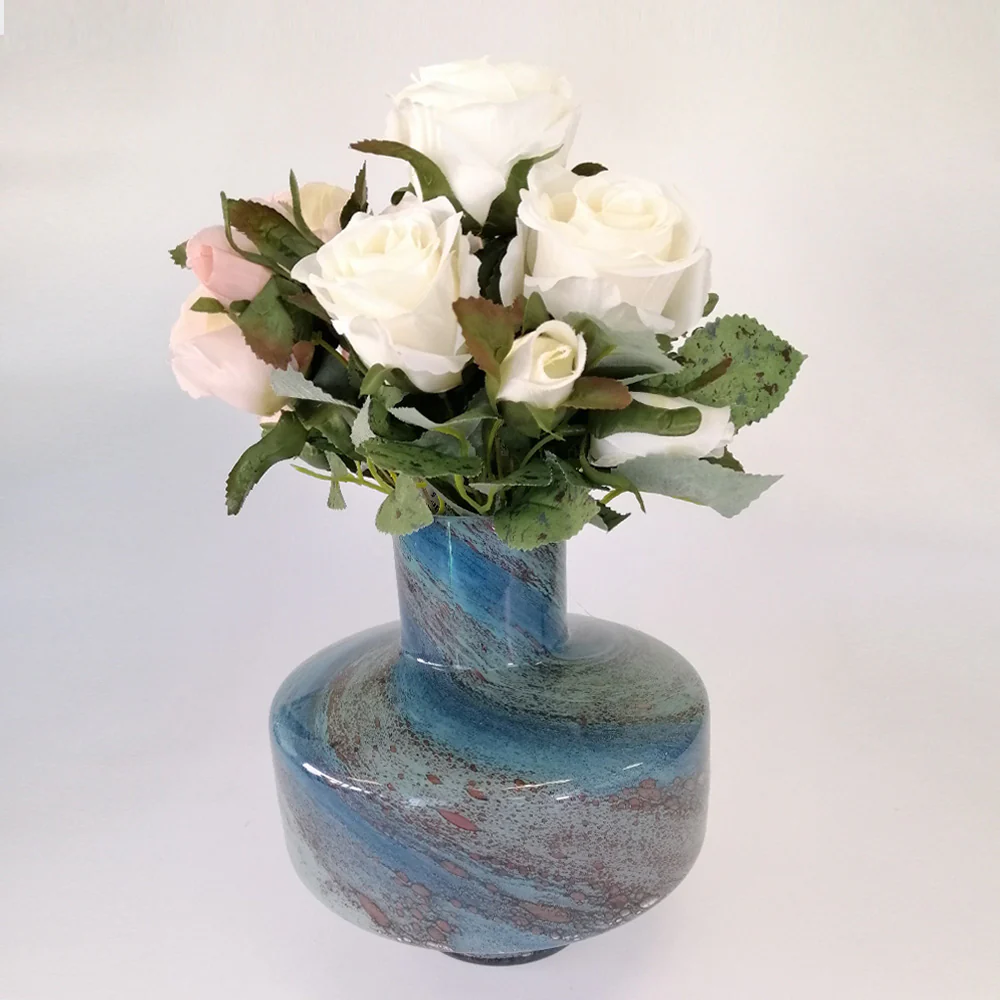 Lumi Glass Statement Vase Blue - Image 3