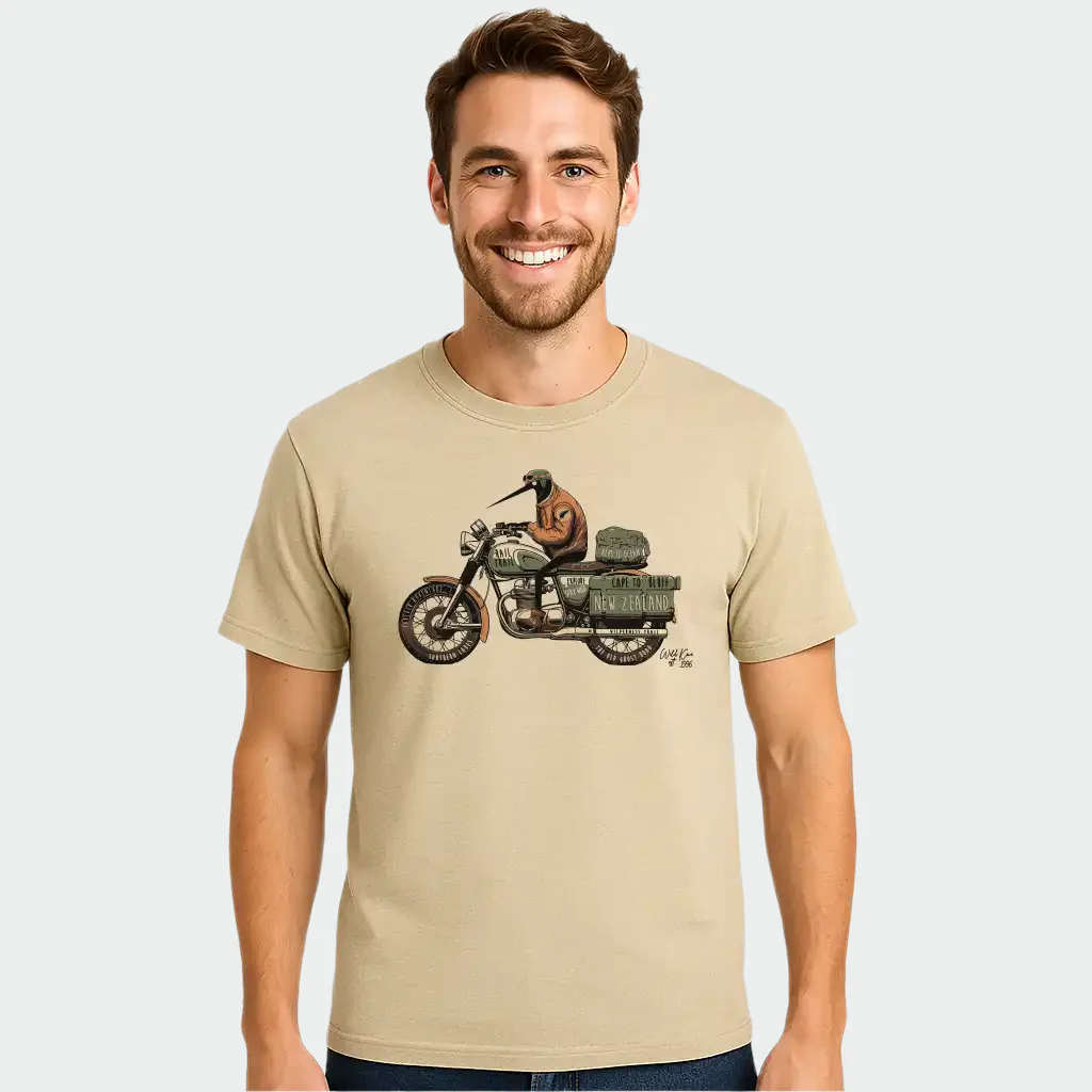 Mens TShirt 'Kiwi Motorbike' - Image 2
