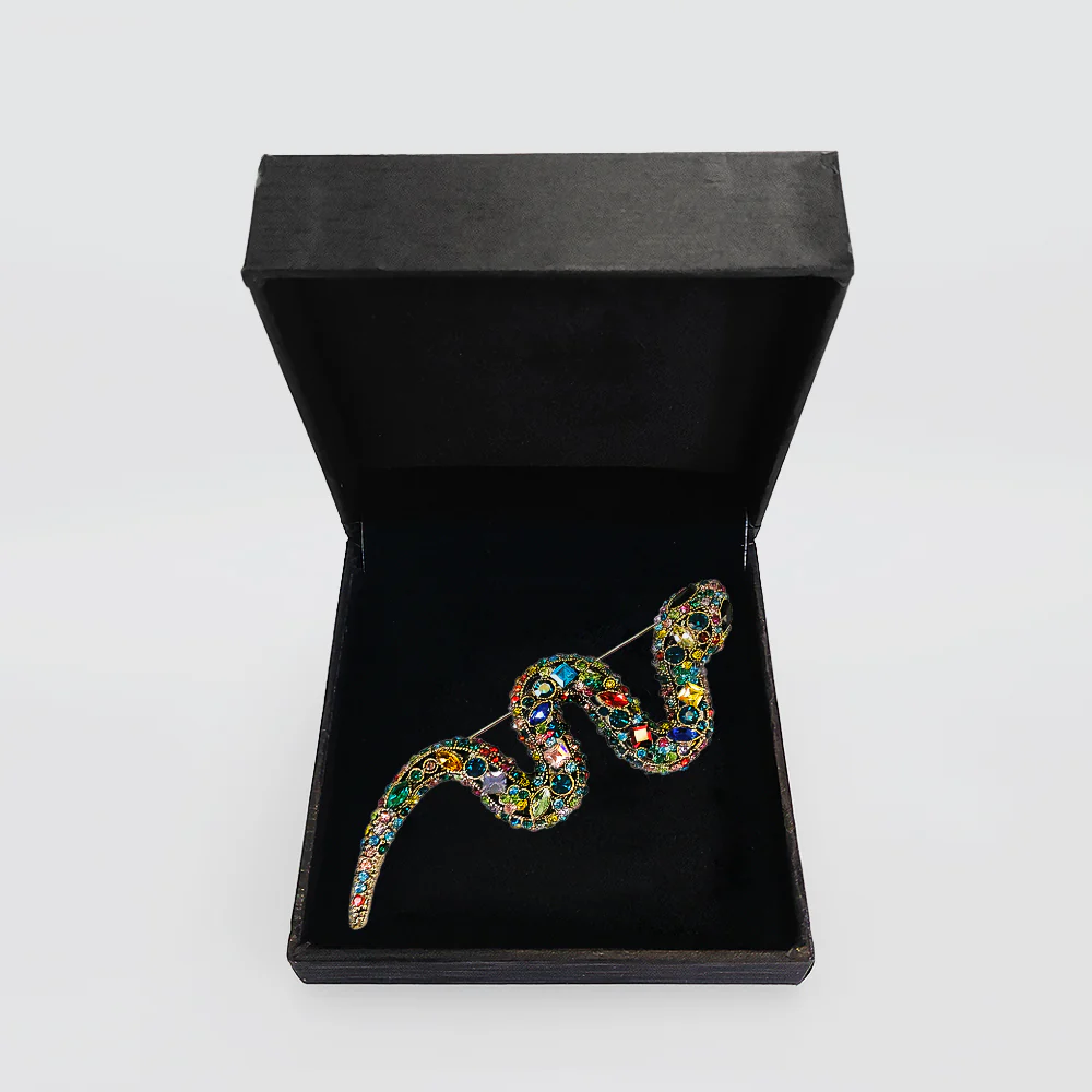Multi-Coloured Snake Brooch - Image 2