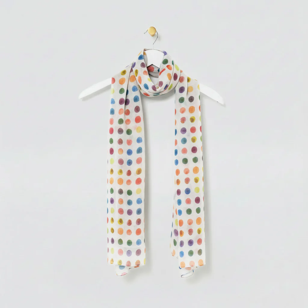 Multi-Coloured Spotted Scarves