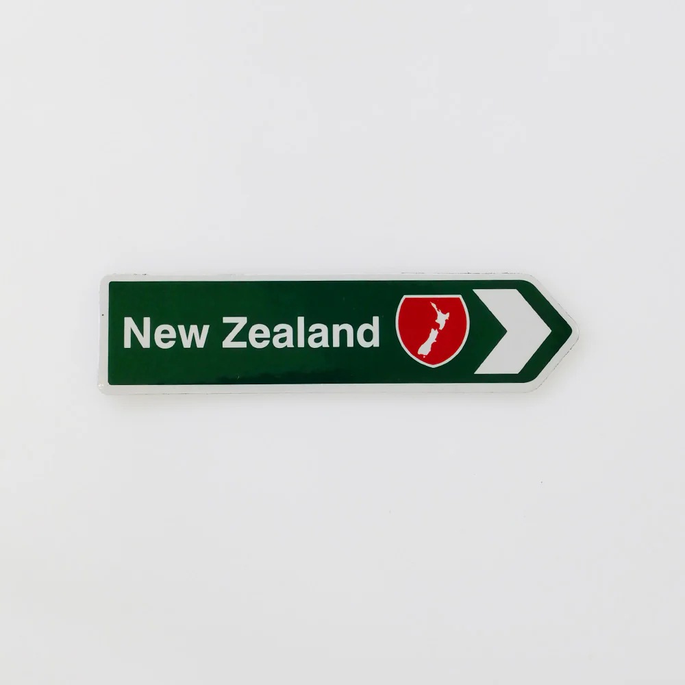 New Zealand' Road Map Sign Magnet