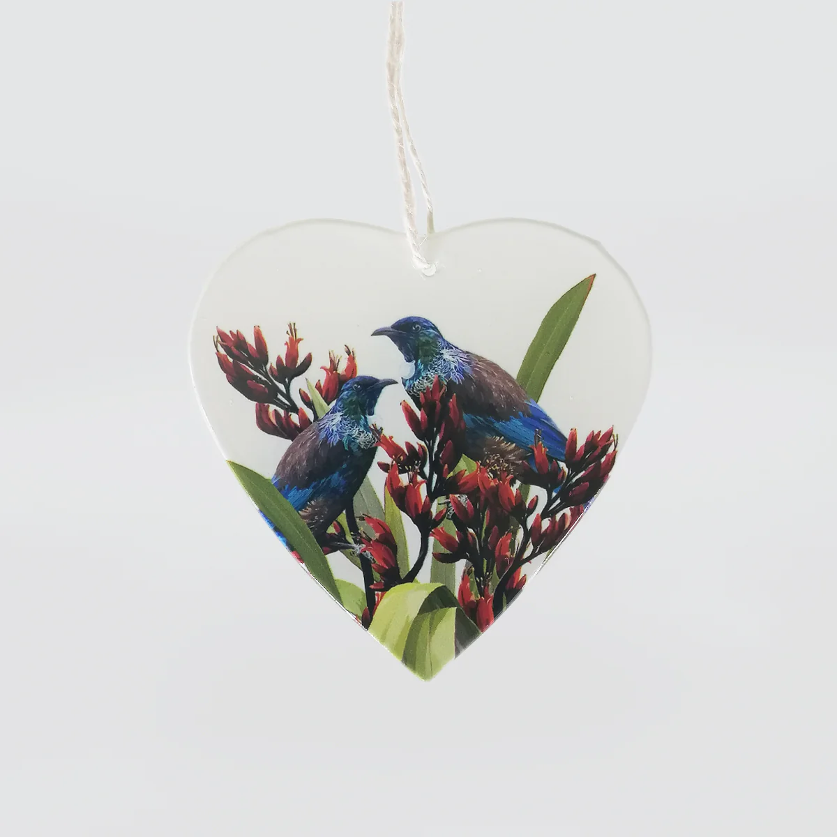 NZ Bird Glass Hanging Hearts - Image 2