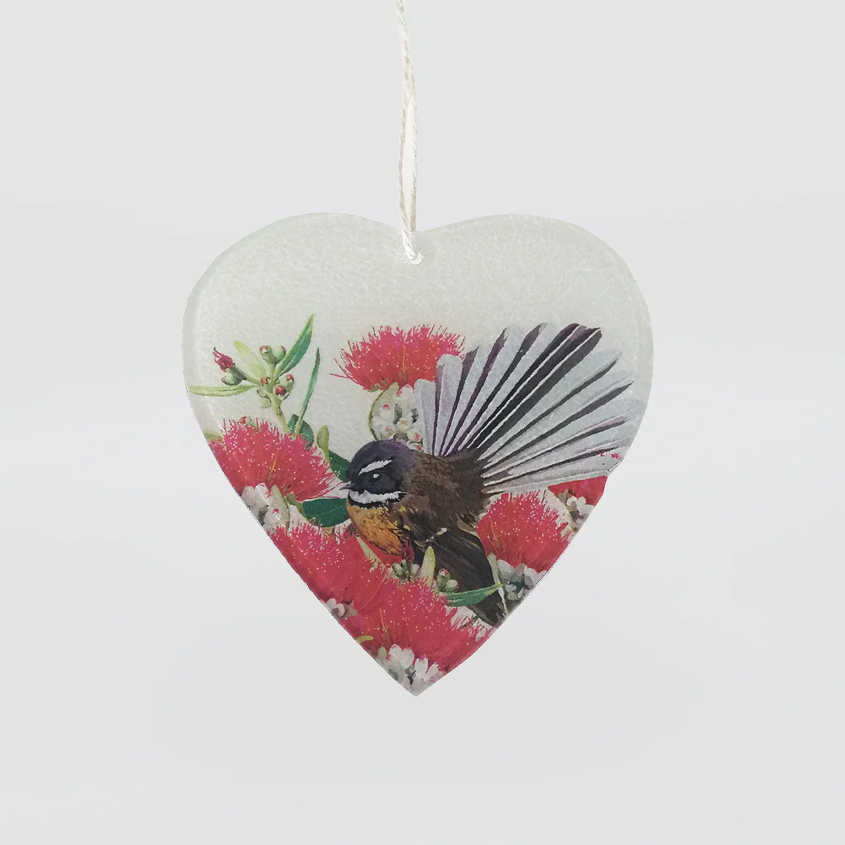 NZ Bird Glass Hanging Hearts - Image 3