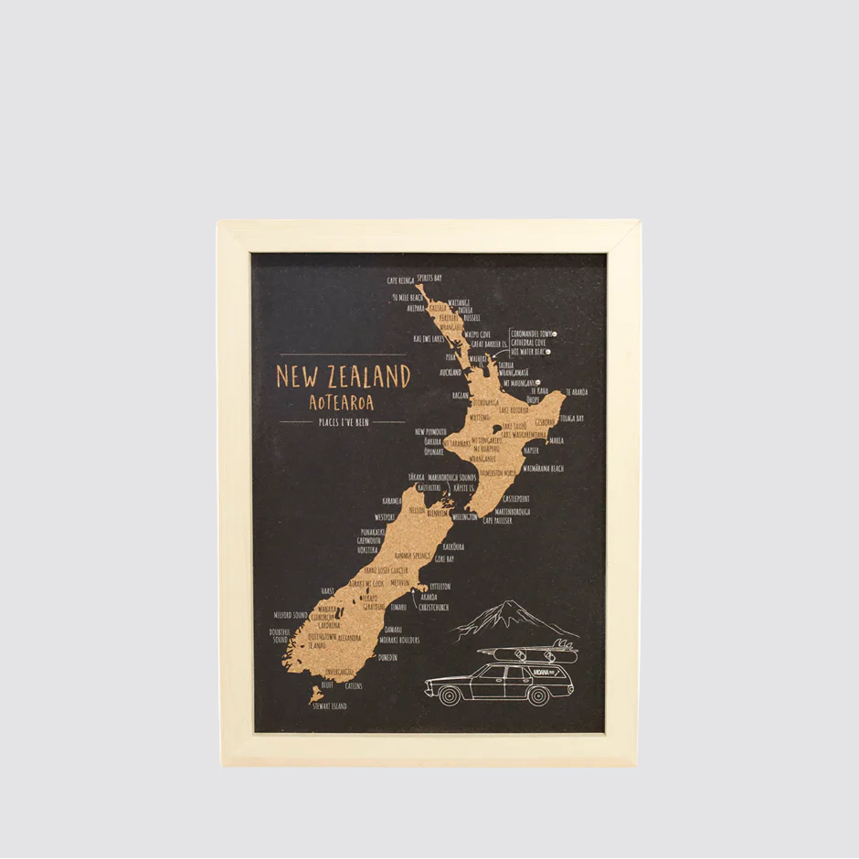 NZ Cork Pin Travel Map - A4 & A3 - Image 2