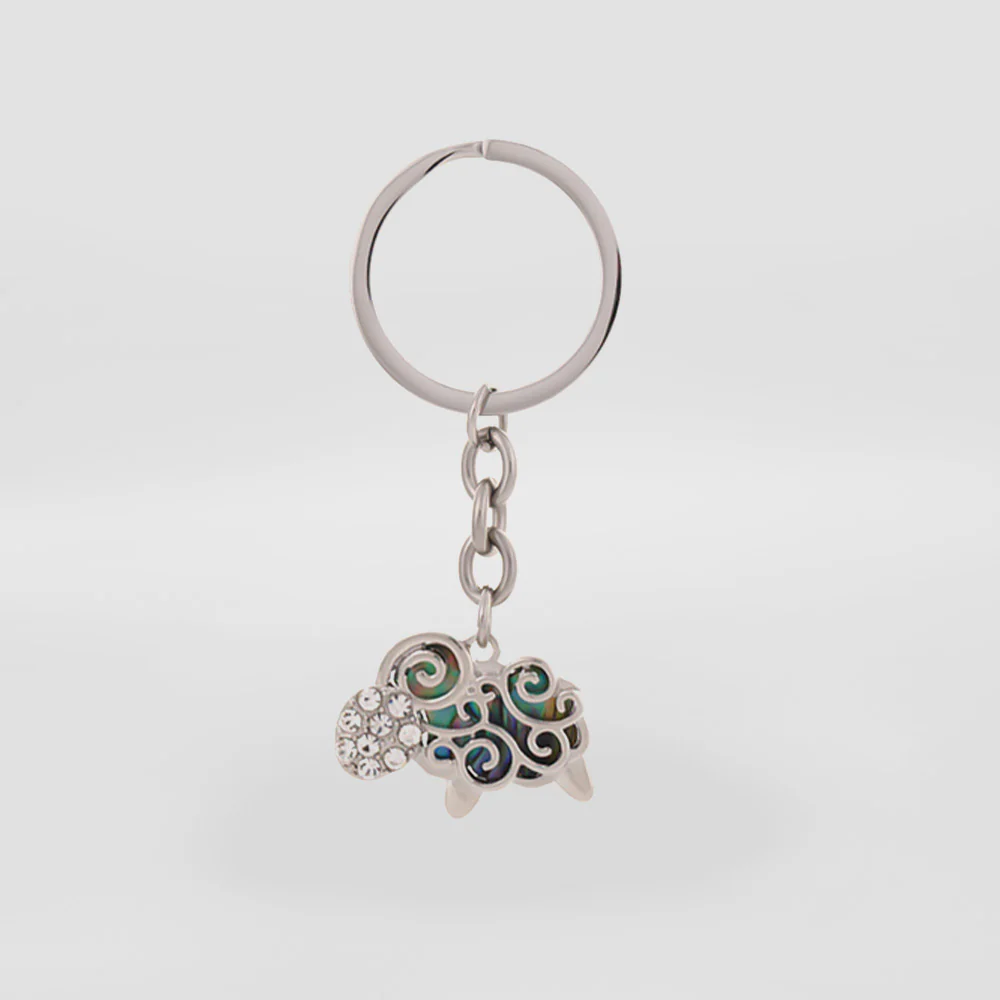 NZ Kiwi Sheep S/Steel Keyring