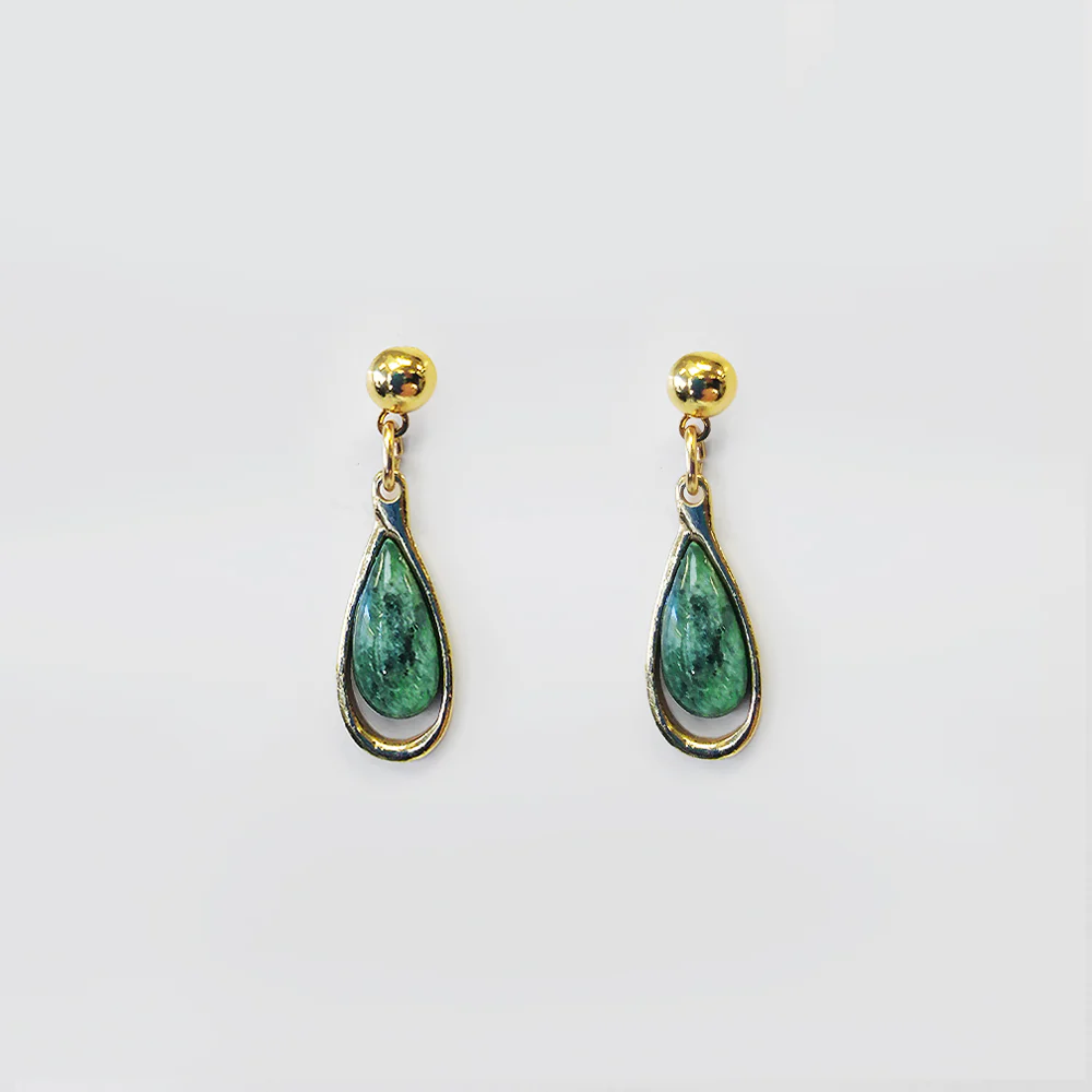 NZ Pounamu Earrings - 'Rounded'