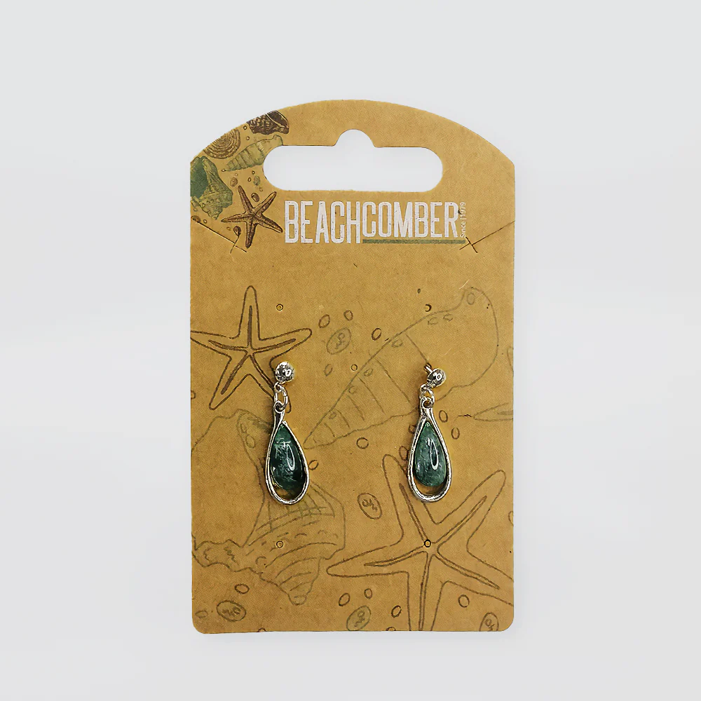 NZ Pounamu Earrings - 'Rounded' - Image 4