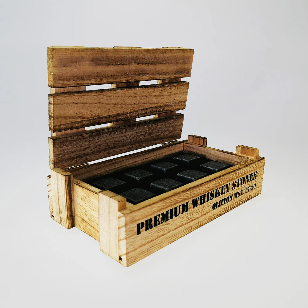 OLIIVON - Wooden Crate Whiskey Stones - Image 3