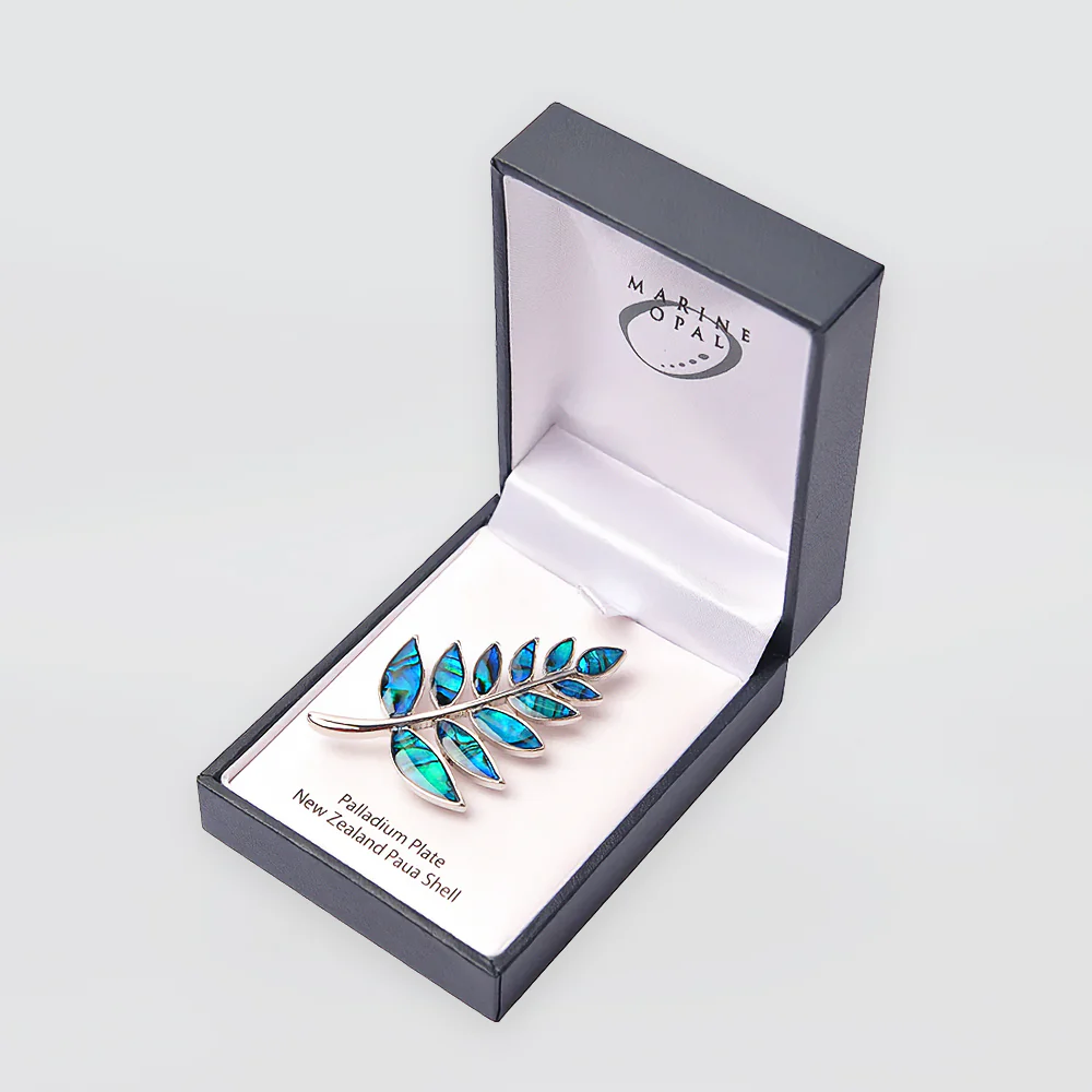 Paua Brooch - 'Ferns' - Image 3
