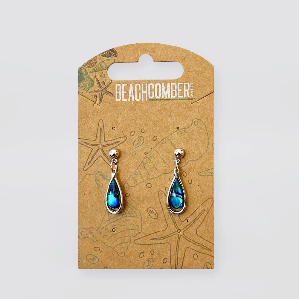 Paua Earrings - 'Rounded' - Image 2