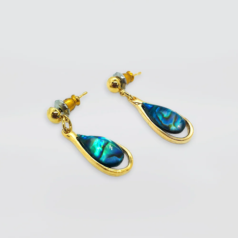 Paua Earrings - 'Rounded' - Image 3