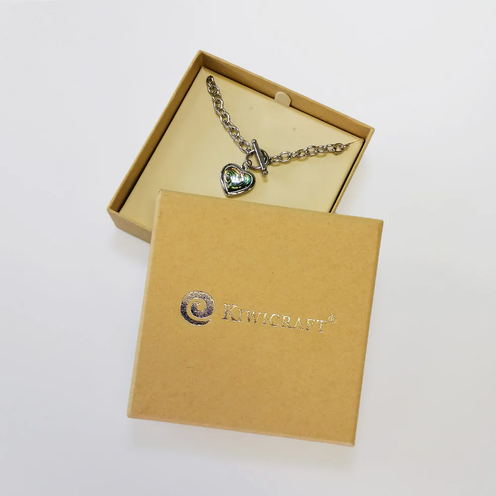 Paua Heart Stainless Steel Necklace - Image 2