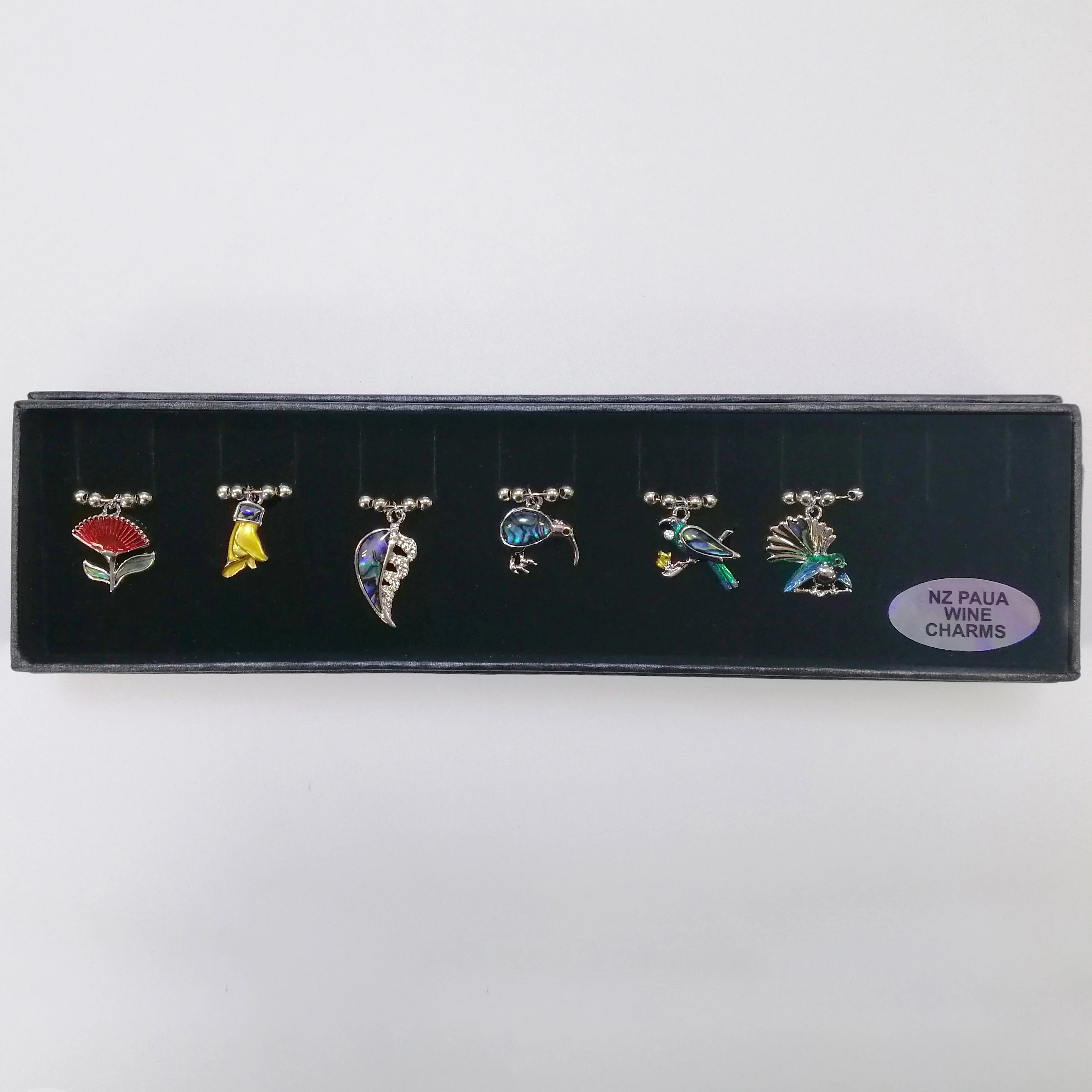 Paua Kiwiana Fauna Wine Charms - 6pc - Image 4