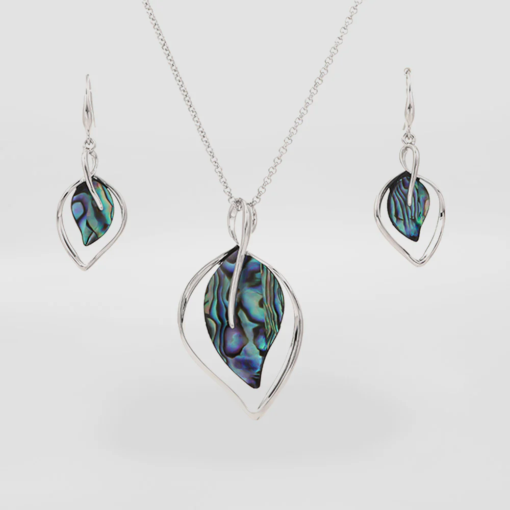 Paua Leaf Necklace Set
