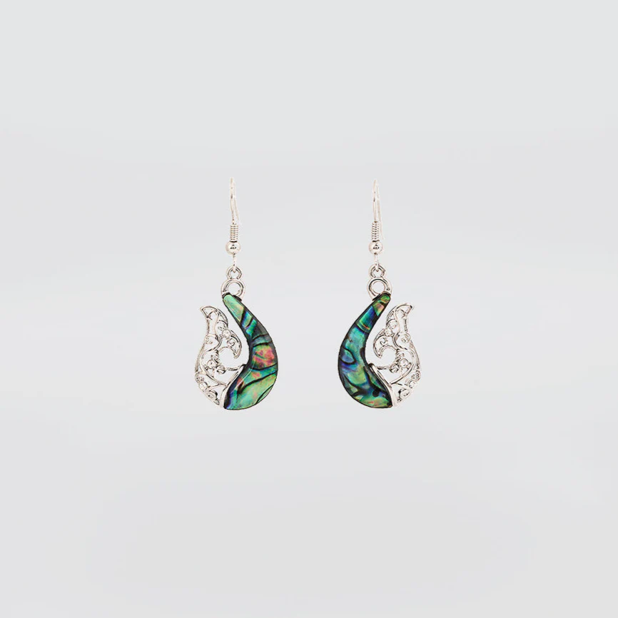 Paua Whale Tail Earrings