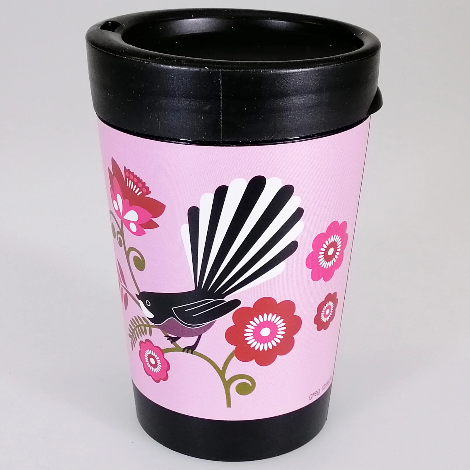 Reusable Coffee Cup - Pink Fantail - Image 3