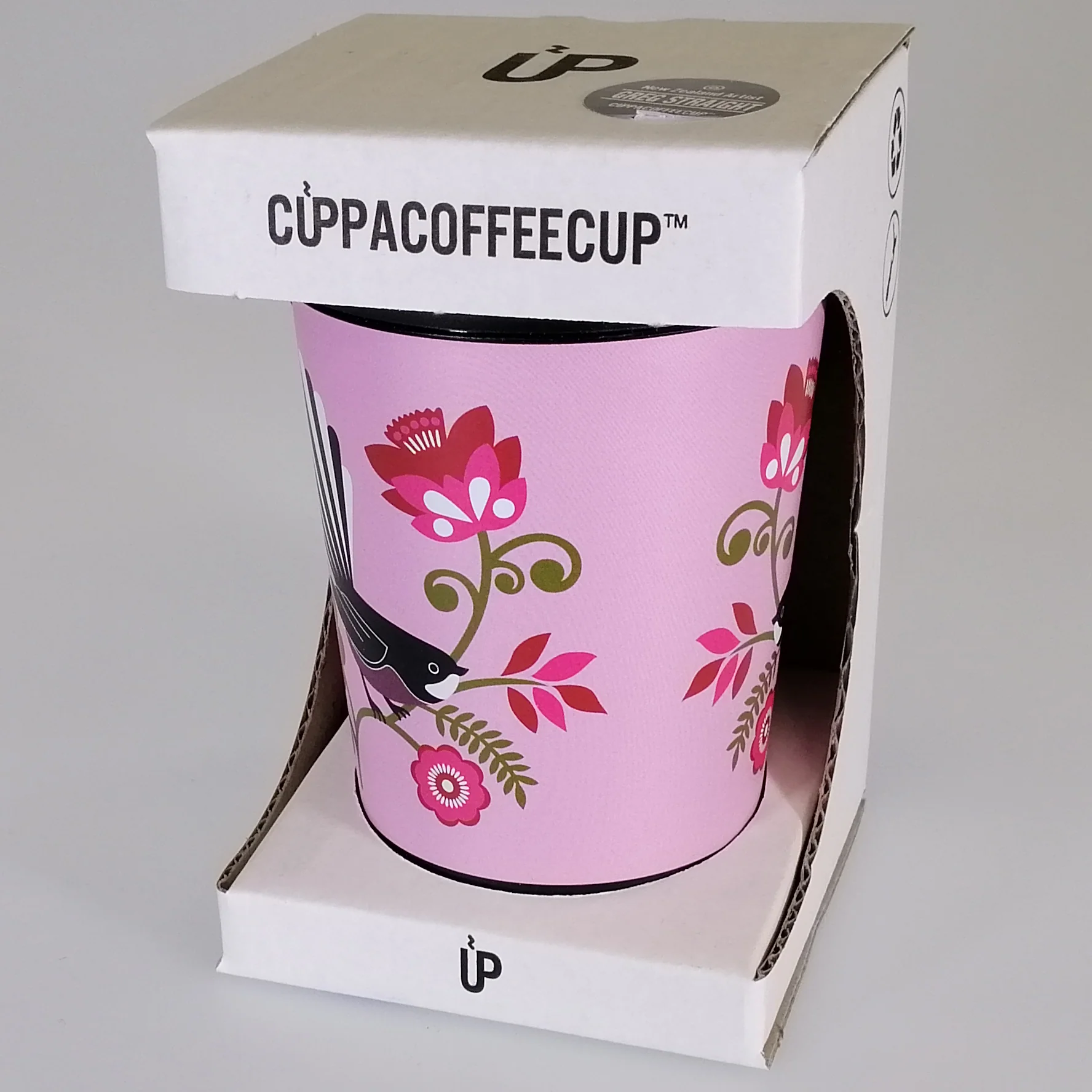 Reusable Coffee Cup - Pink Fantail - Image 4