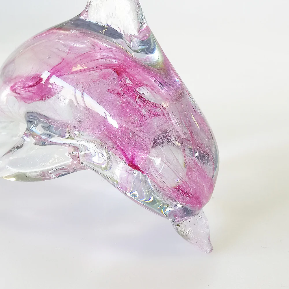 Pink Glass Dolphin - 14cm - Image 2