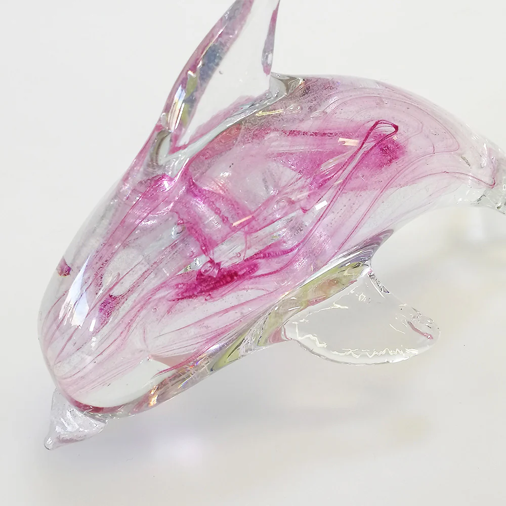 Pink Glass Dolphin - 14cm - Image 3