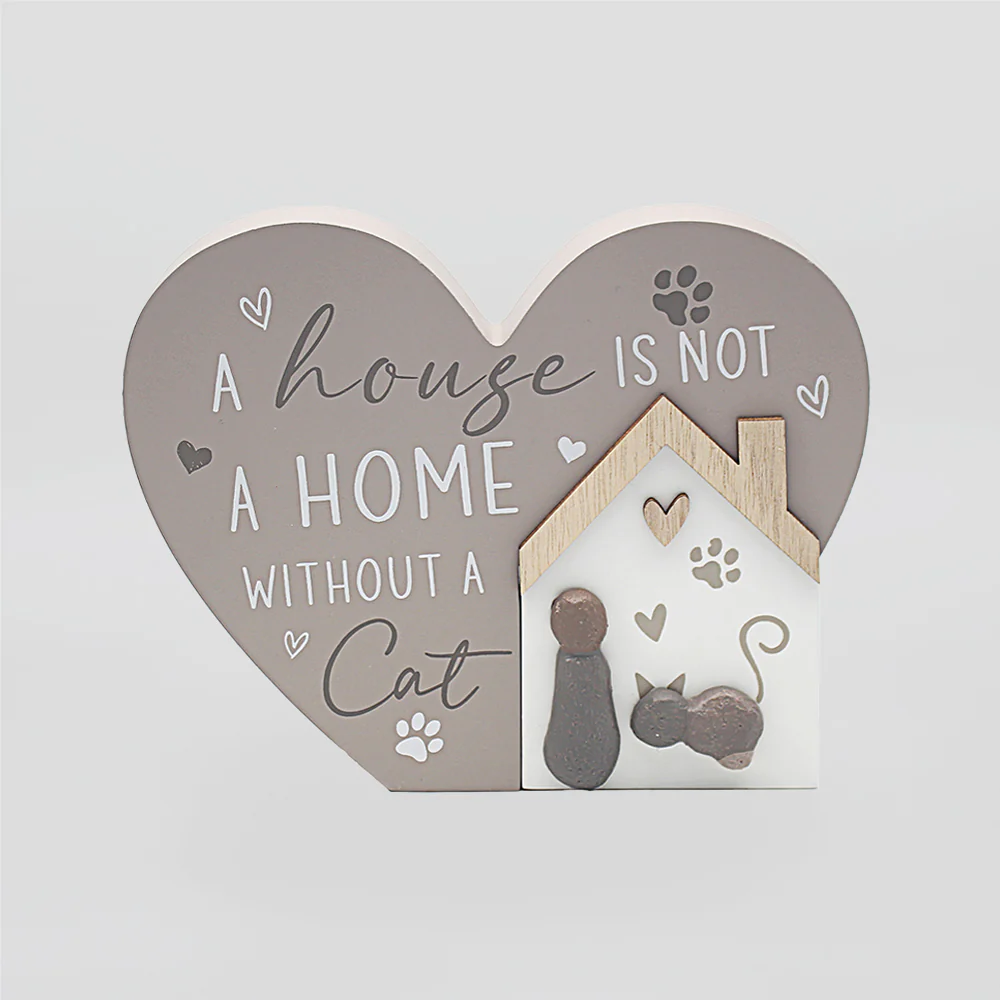 Plaque 'Not A Home Without A Cat'