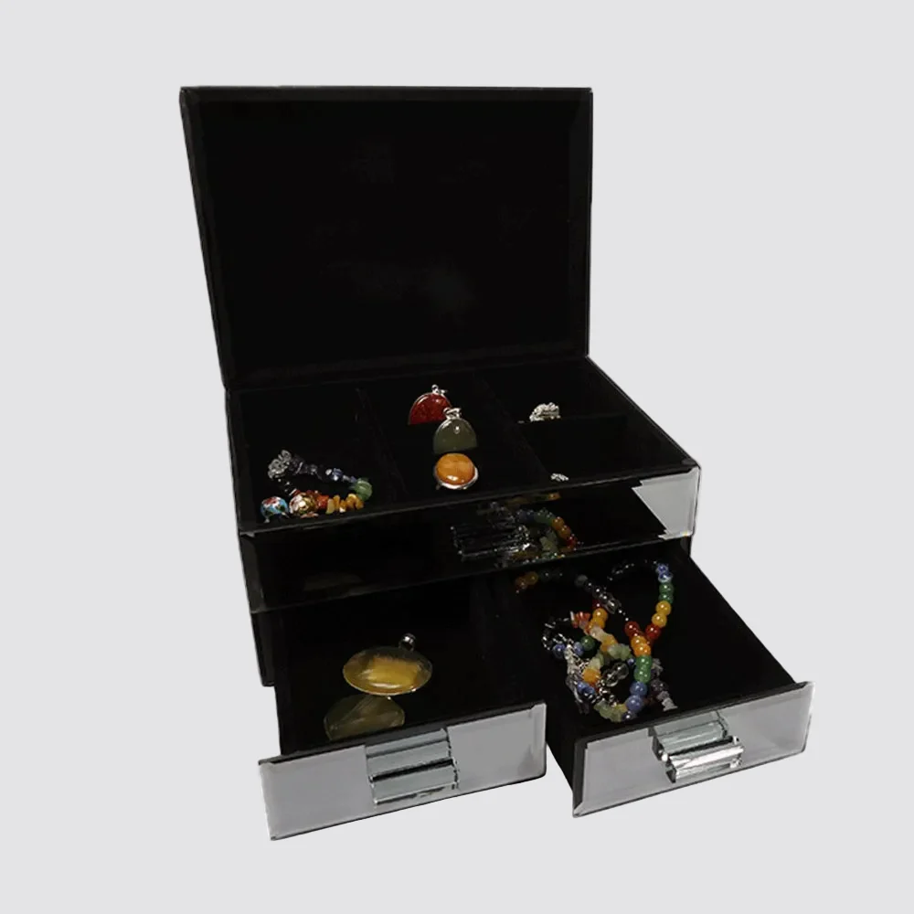 Red Flower Jewellery Box - 3 Tiers - Image 2