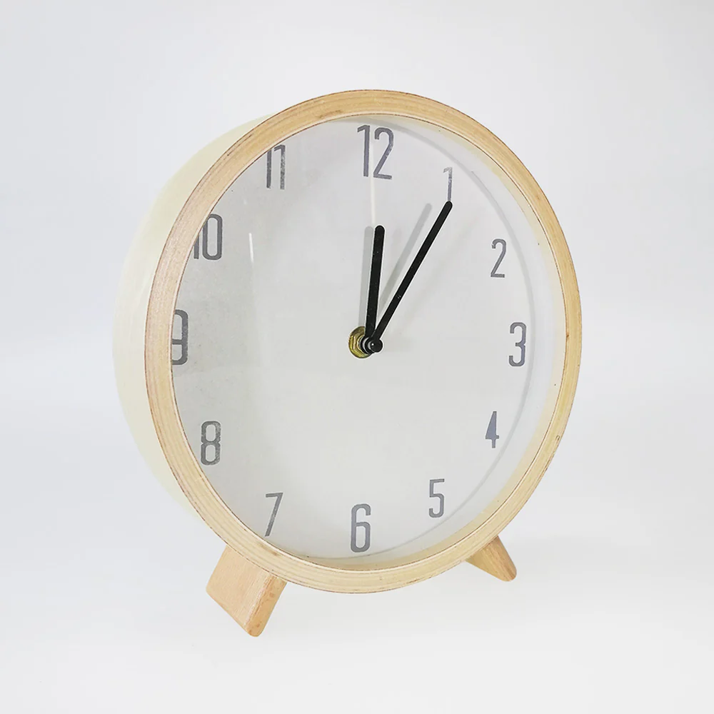 Round Wooden Table Clock - Image 2