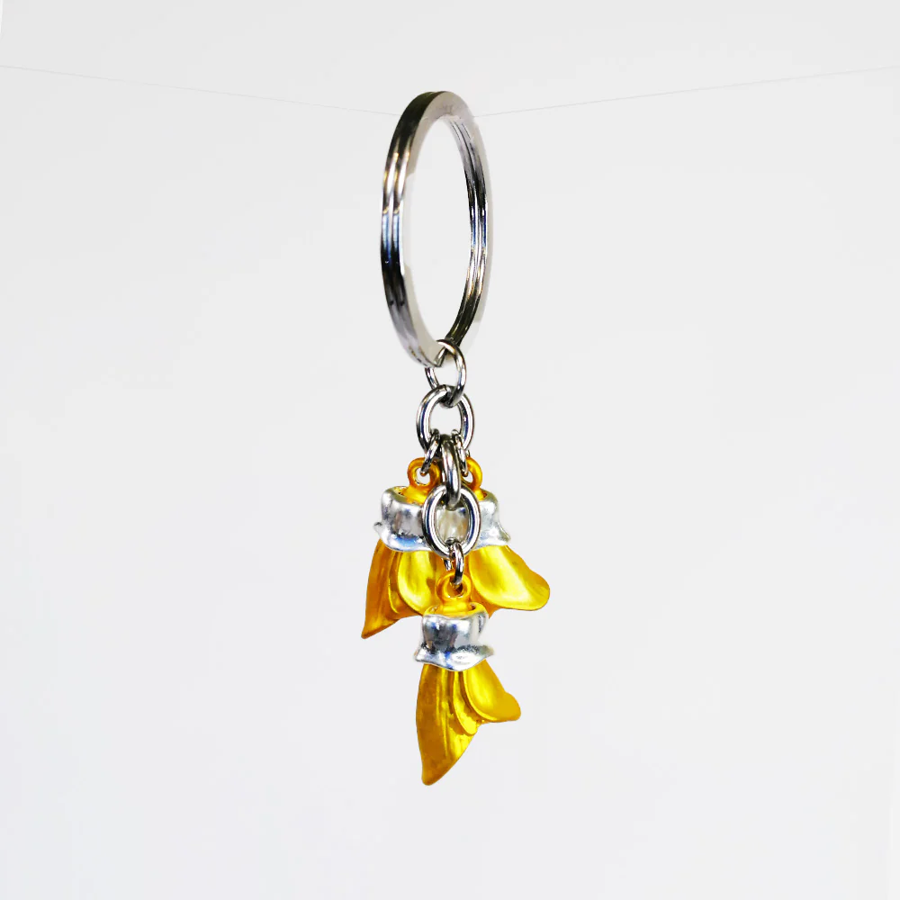 S/Steel Keyring - Three Kowhai