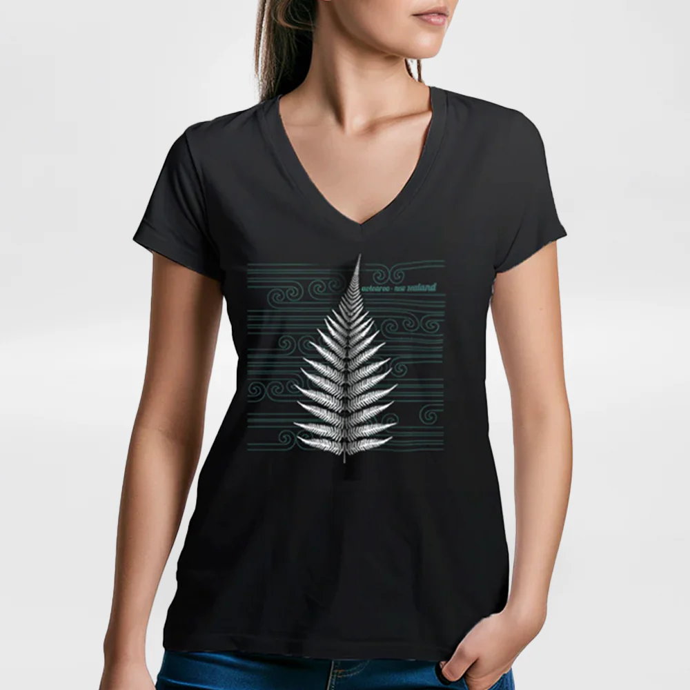 Silver Fern Stripes' - Womens T-Shirt - Image 2