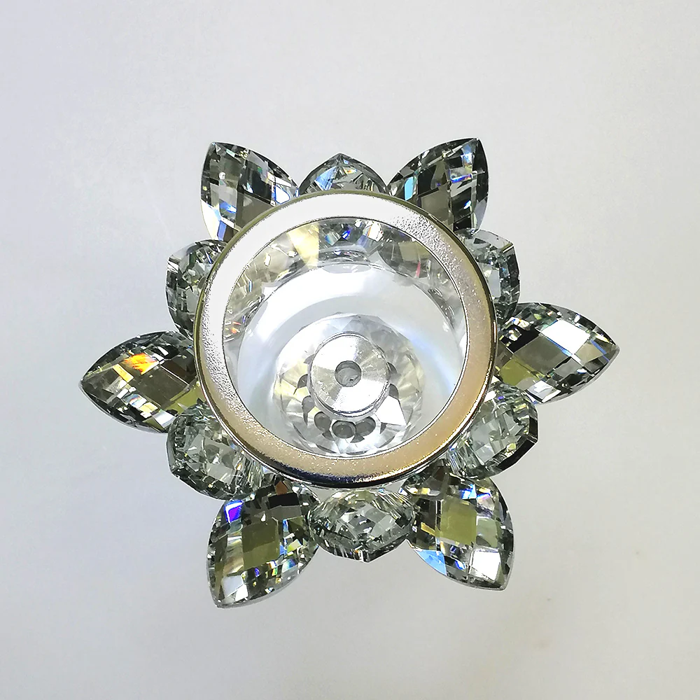 Silver Glass Flower Candle Stand - 23cm - Image 3