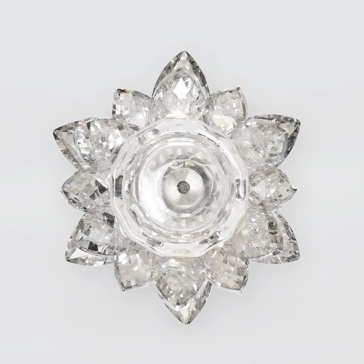Silver Trim Crystal Candle Holder - Image 3