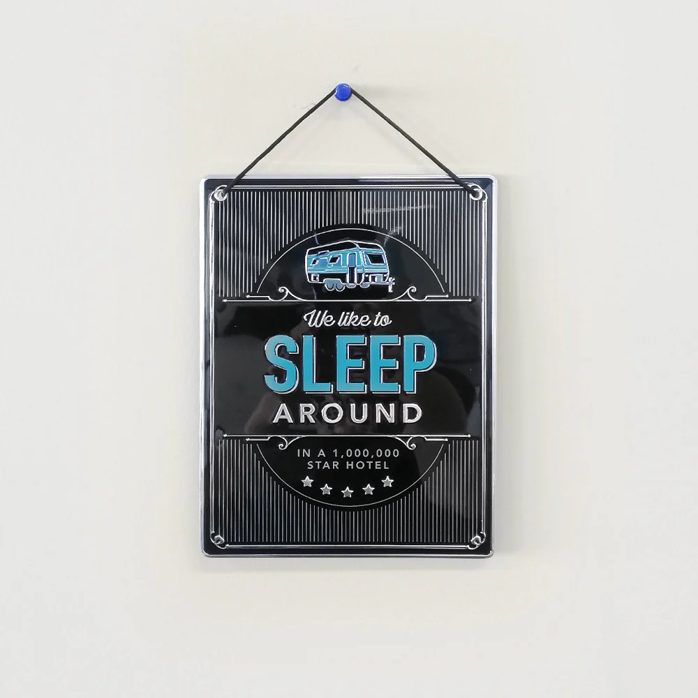 Sleep Around' Metal Man Cave Sign