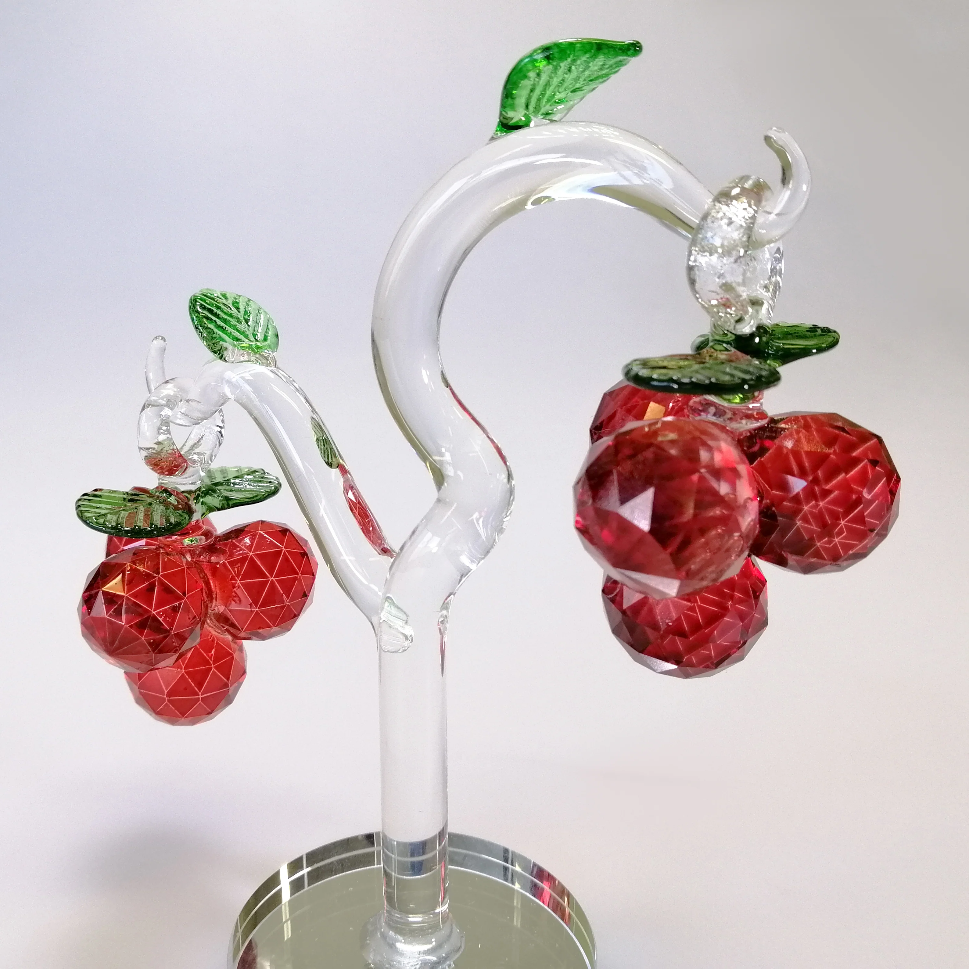 Small Cut Glass Red Apple Tree - Image 3