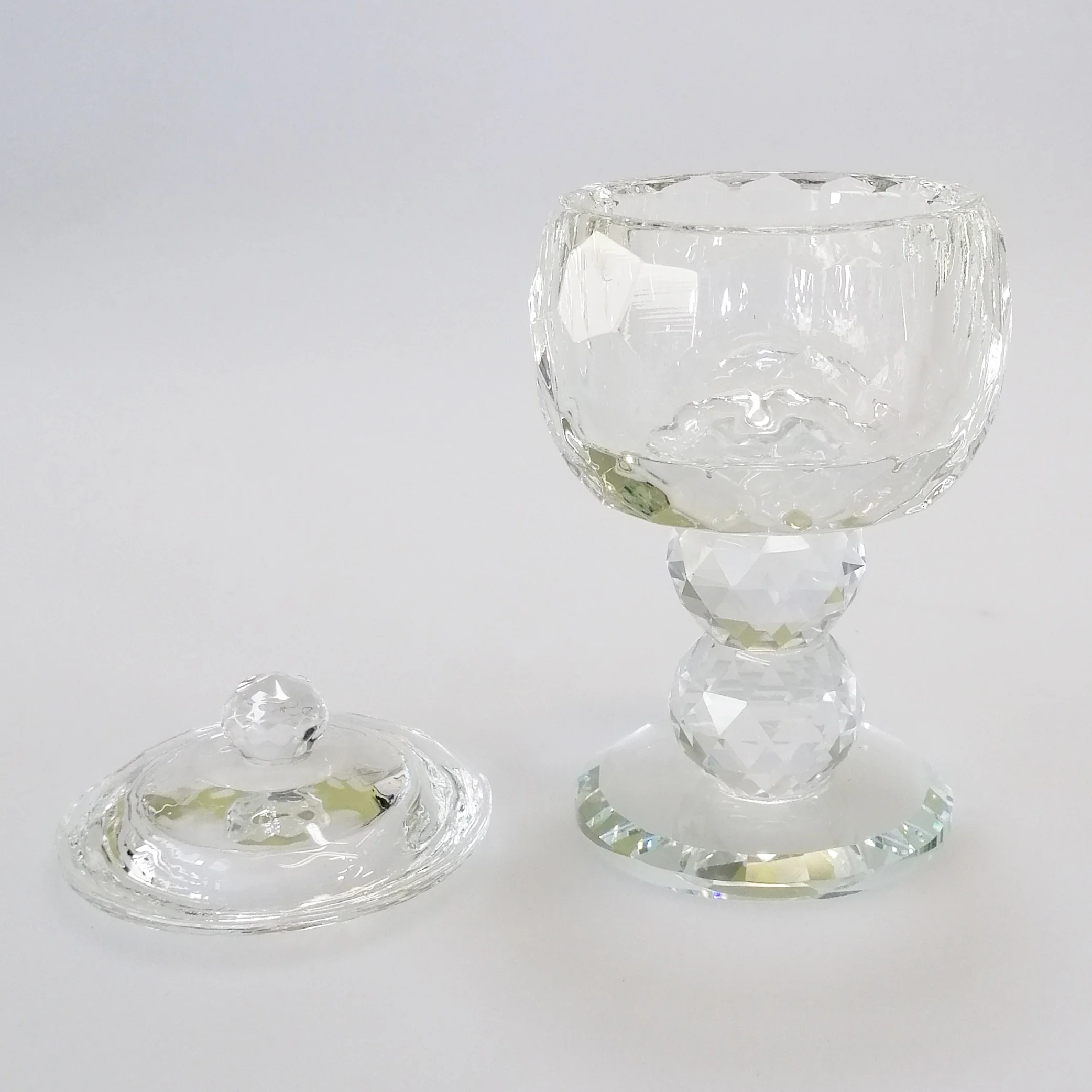 Small Cut Glass Standing Canister with Lid - Image 2