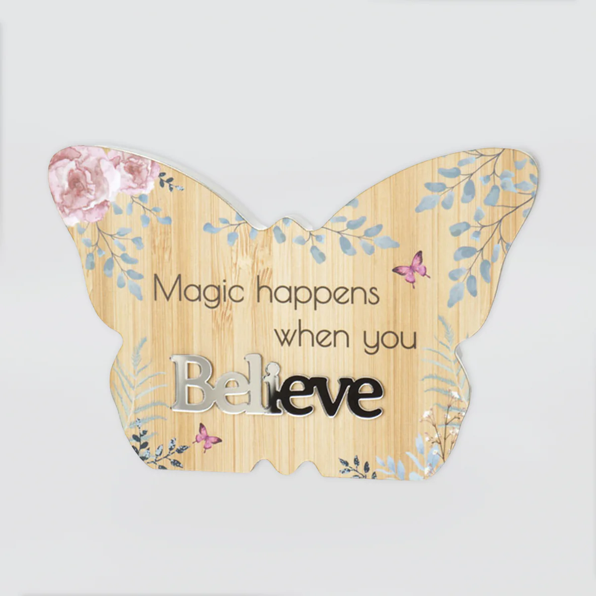 Spring Butterfly Plaque - 'Believe'